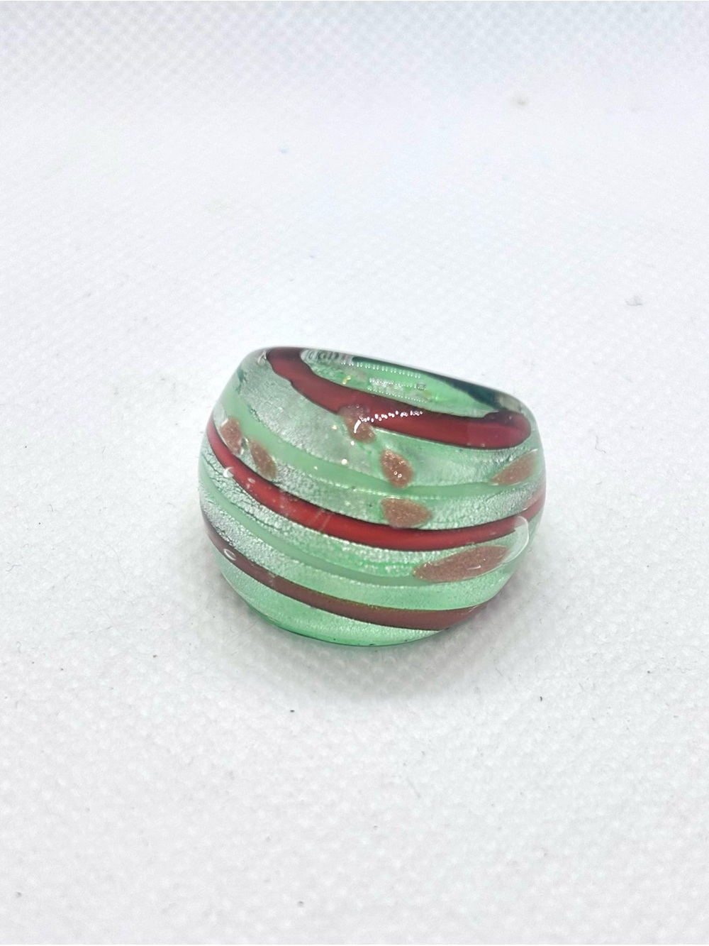 Chunky Multicolored glass Ring Size 8 Vintage 1970s